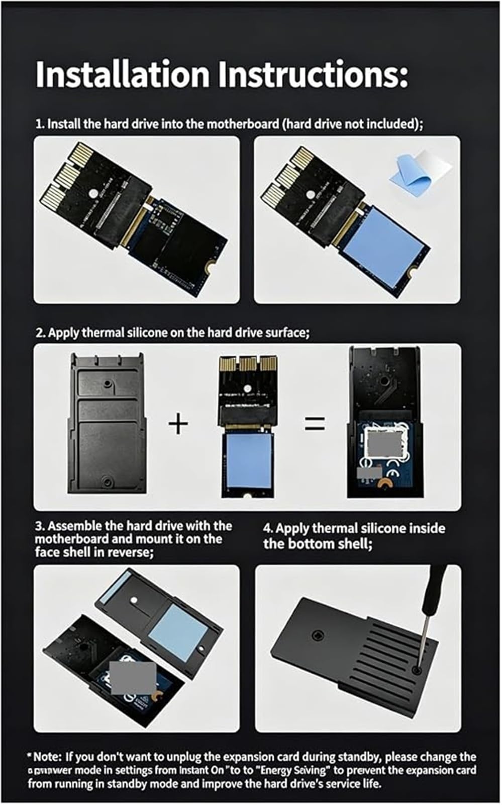 M.2 Hard Drive Expansion Card Enclosure Y164