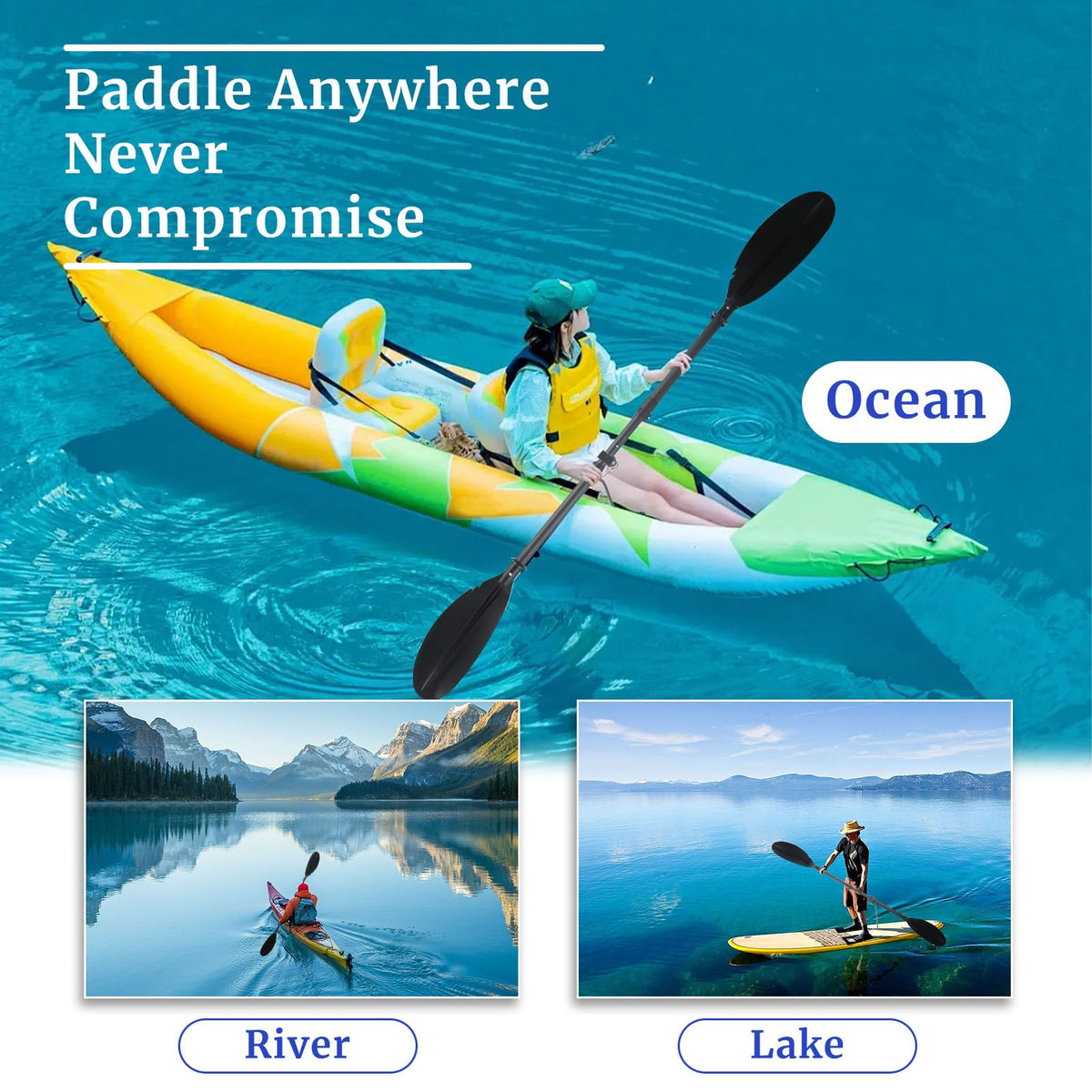 Adjustable Kayak Paddle with Paddle Leash P930