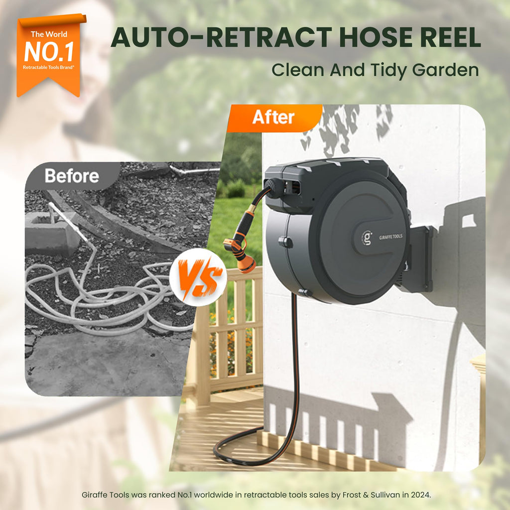 Retractable Garden Hose Reel 1/2 Inch x 100 ft P506