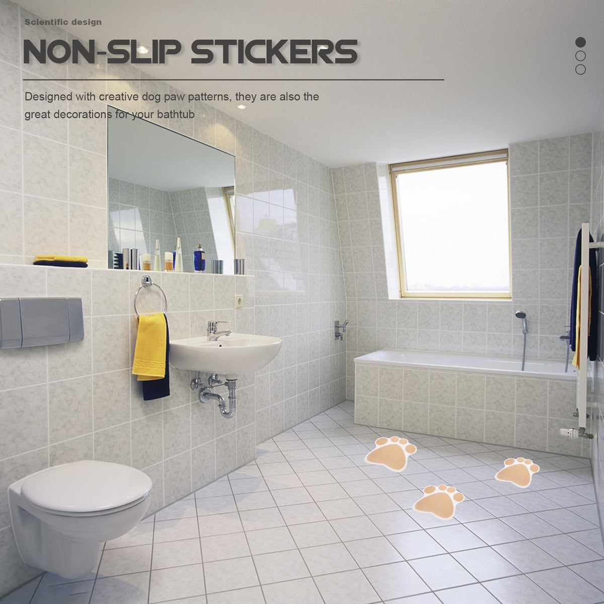Gold Dog Paw Bathtub Sticker 20 Pack V15312