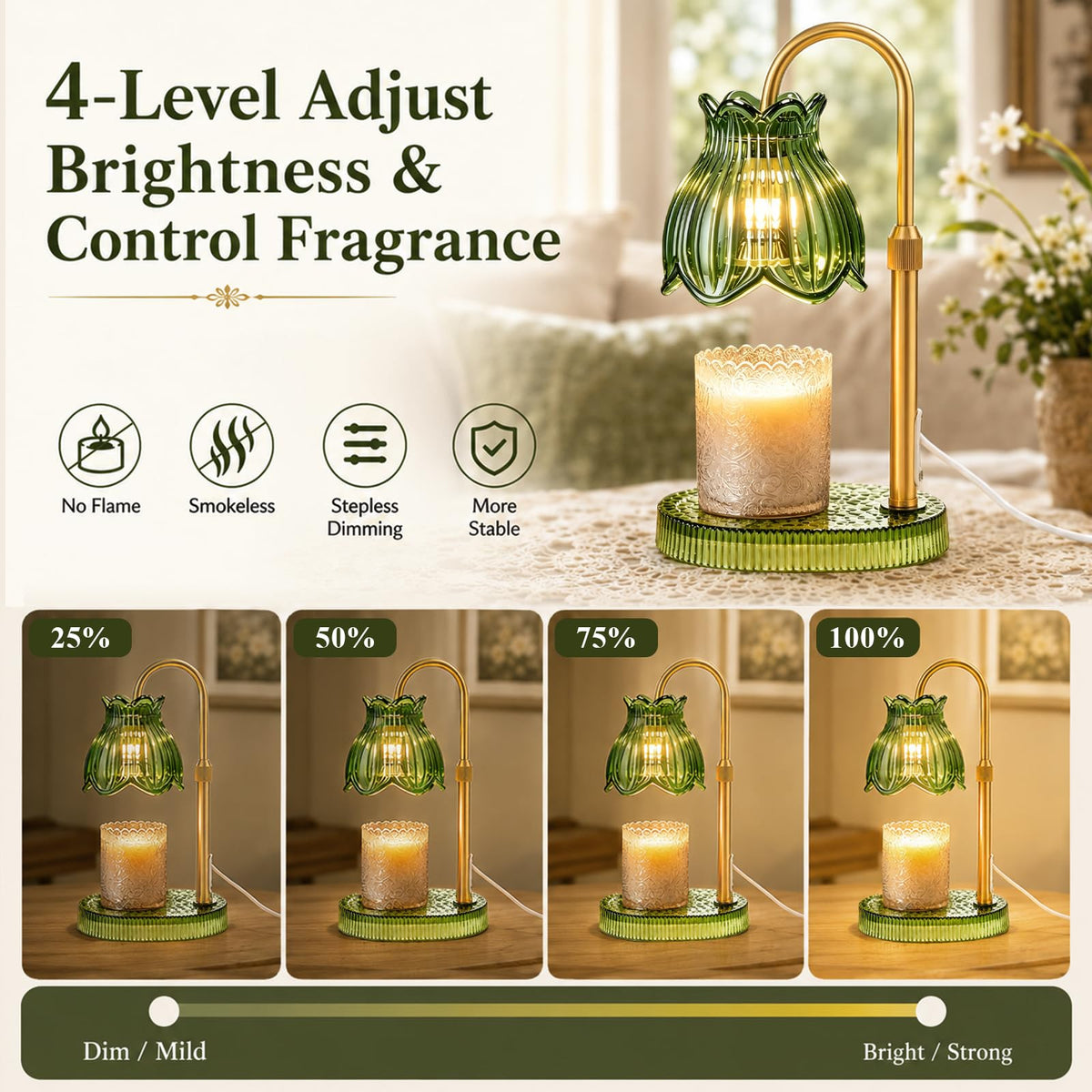 Candle Warmer Lamp with Timer Dimmer F961056