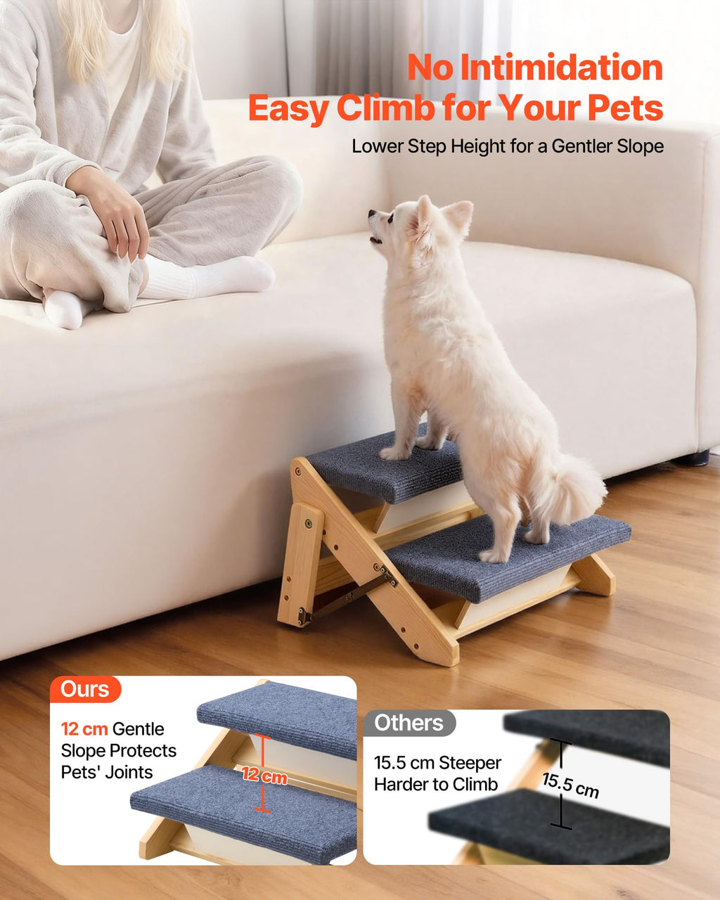 Wood 2-Step Pet Stairs J15164