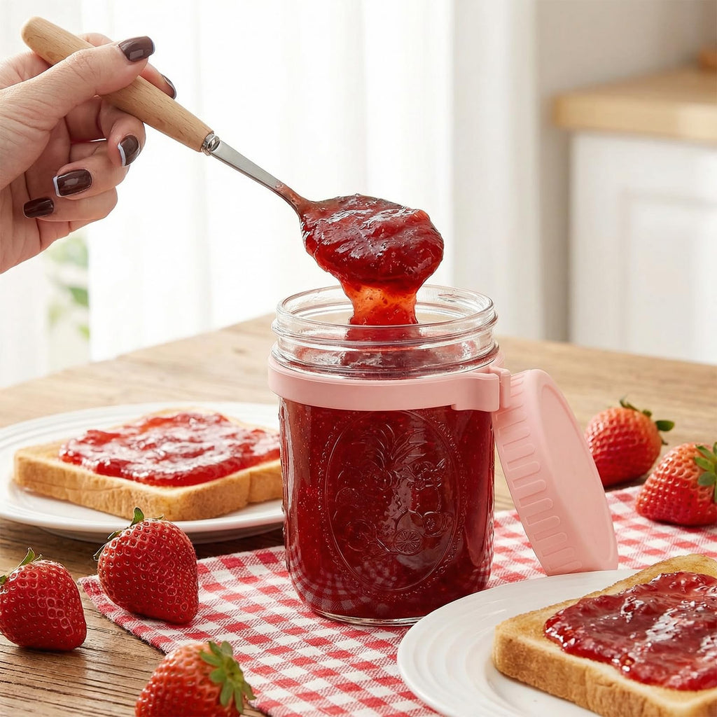 16oz 6-Pack Wide Mouth Glass Mason Jars with Airtight Lids A27921