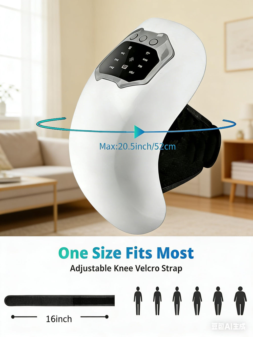 Cordless Portable Knee Massager with 3 Vibration Modes X38830