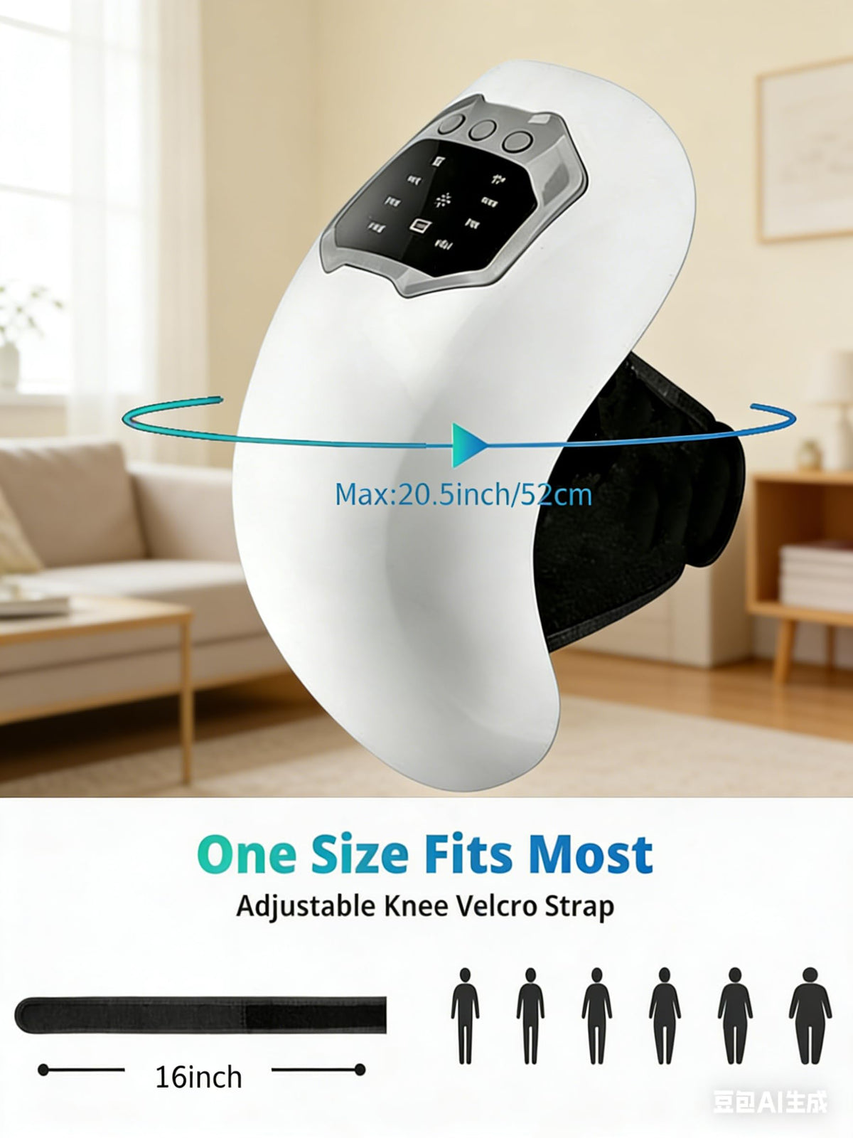 Cordless Portable Knee Massager with 3 Vibration Modes X38830