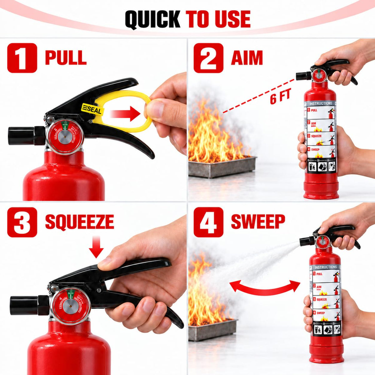 2.5 lb ABC Dry Chemical Fire Extinguishers 6-Pack I368729