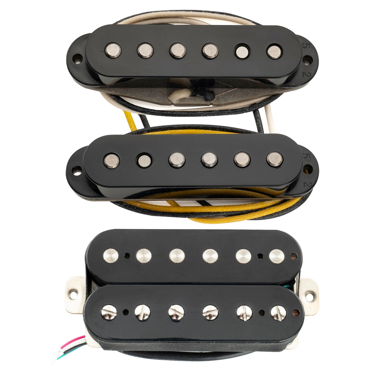 Alnico 5 Staggered Guitar Pickups Set Black A702
