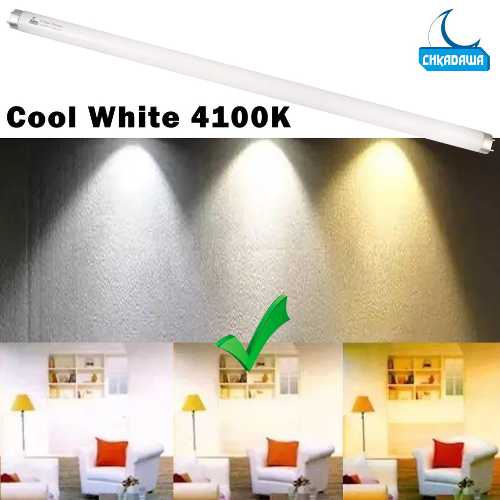 24 Inch 2 Ft T8 17W Cool White 4100K Fluorescent Tube 6 Pack Z5556