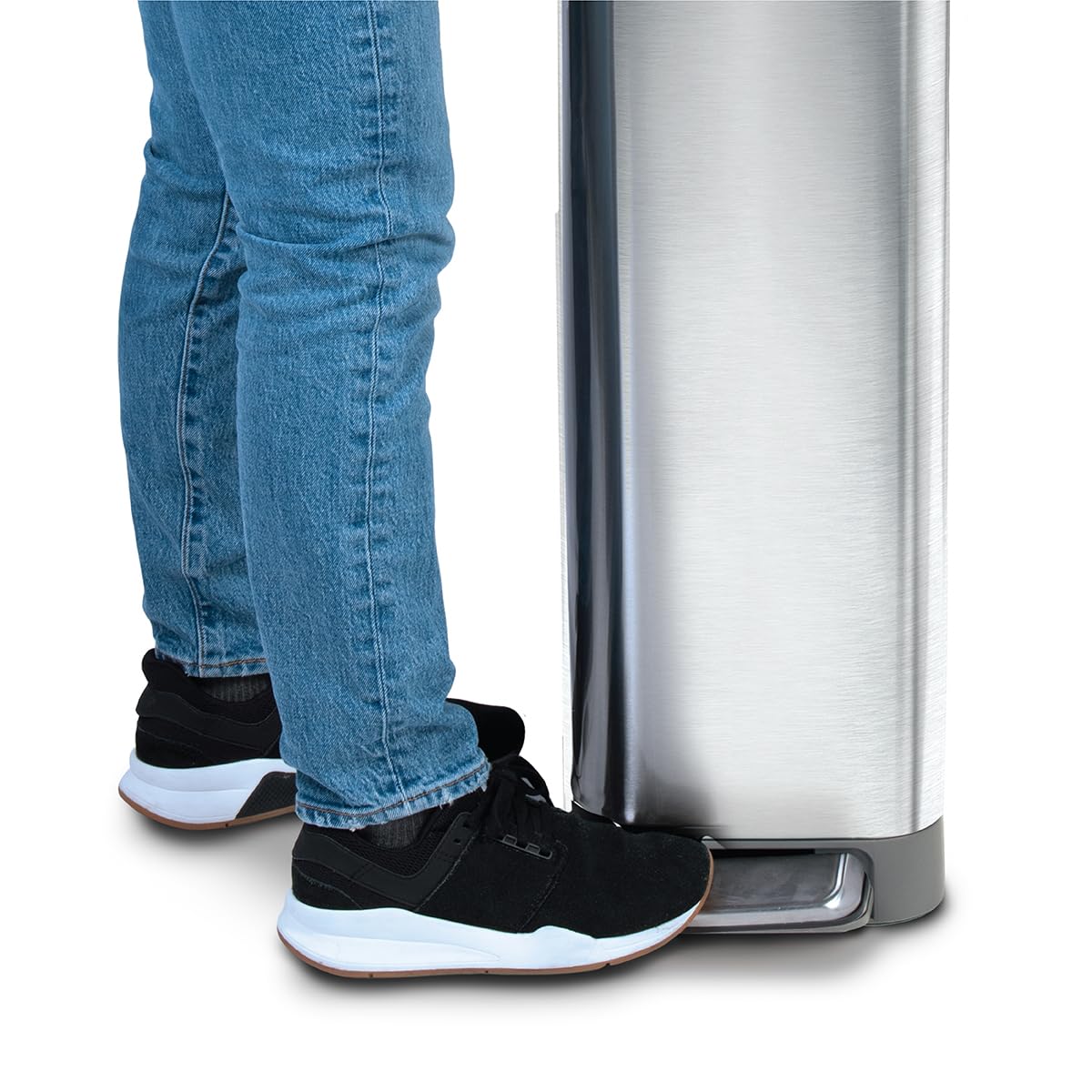 Narrow 12 Gallon Stainless Steel Step Trash Can with Soft Close Lid E823450