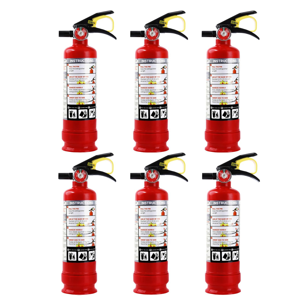 2.5 lb ABC Dry Chemical Fire Extinguishers 6-Pack I368729