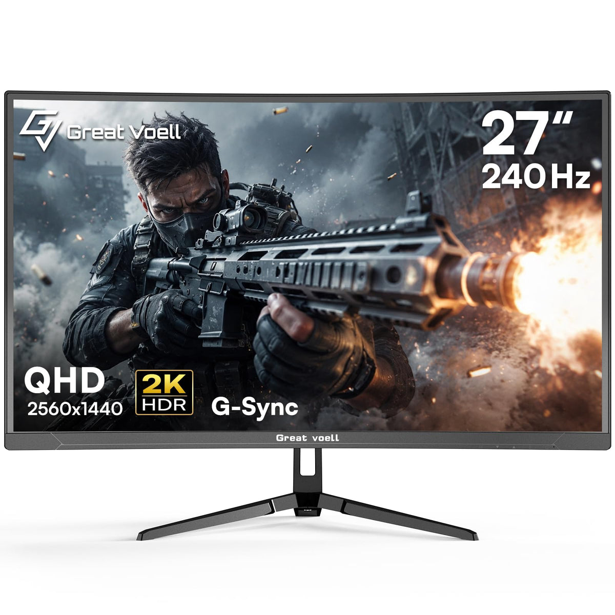 27 Inch 240Hz Curved Gaming Monitor 2K QHD P308