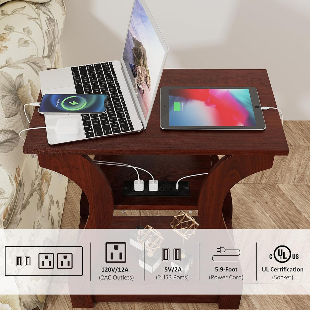 3 Tier End Table with Charging Station C42933