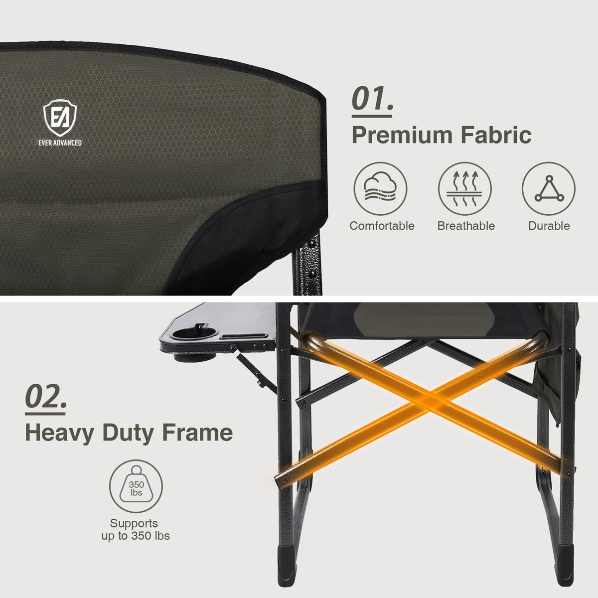 Lightweight Aluminum Director Camping Chair T63592
