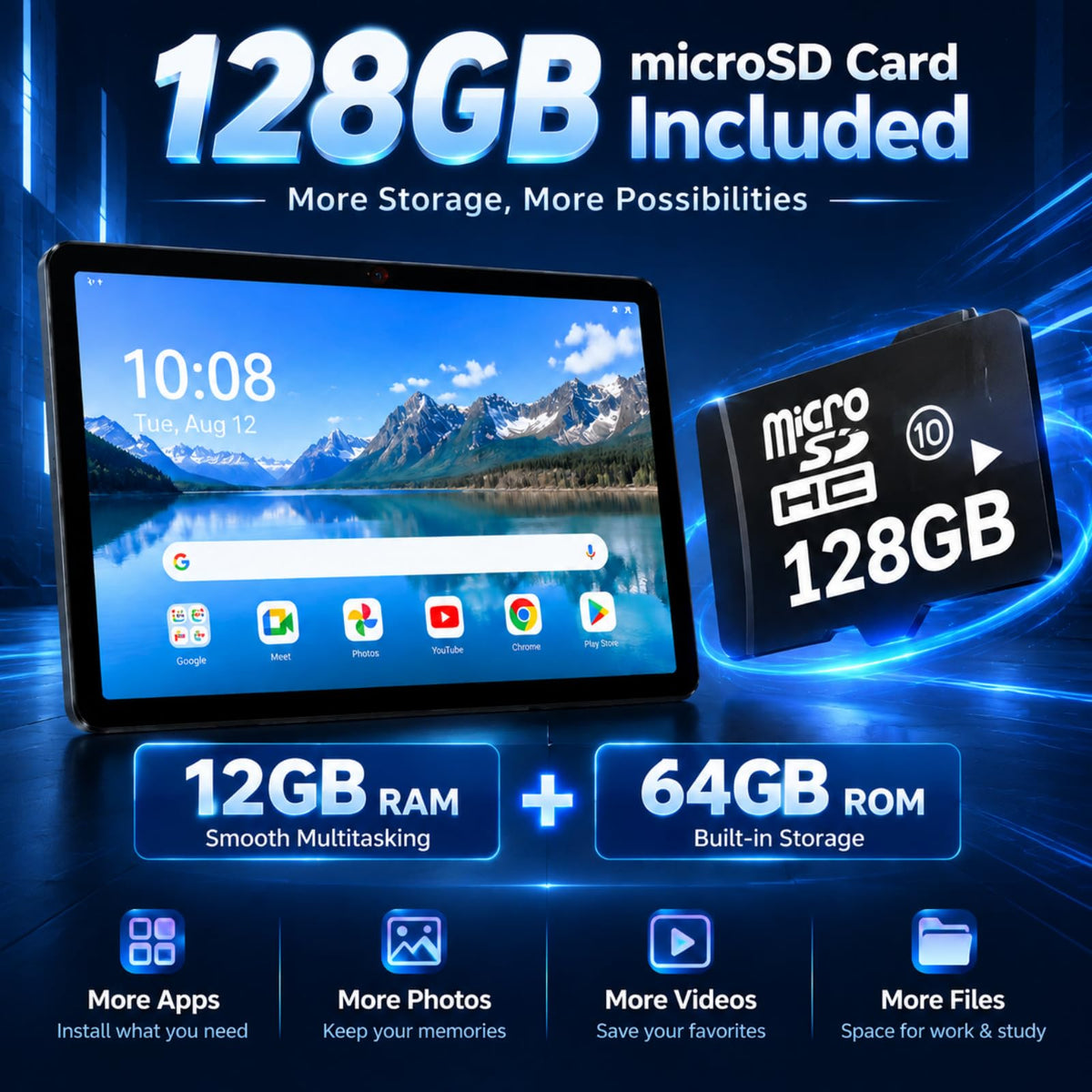 Android 15 Tablet 10.1 in 12GB RAM 64GB ROM X9248