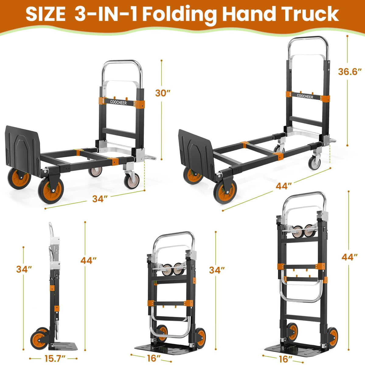 Folding Hand Truck Orange O330