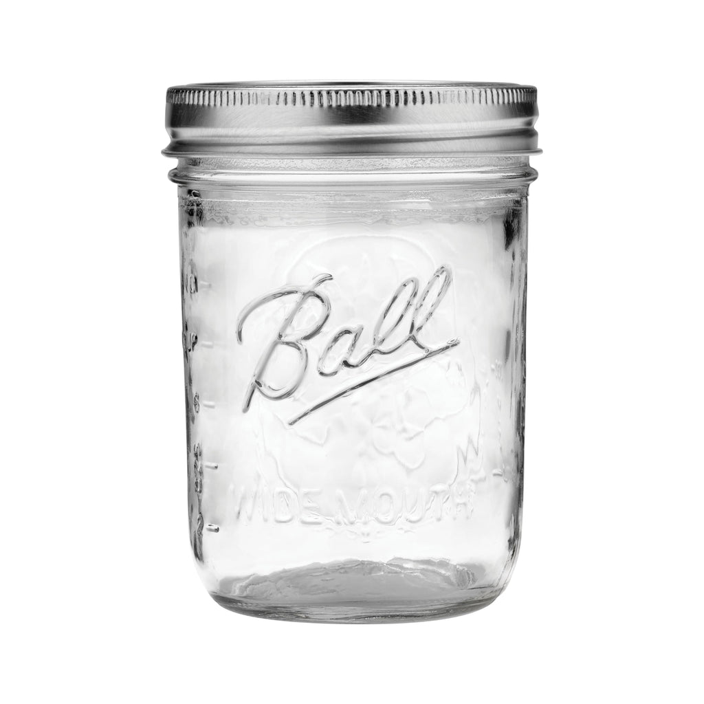 Glass Mason Jar with Lids and Bands, Wide Mouth, 16 OZ (24 Pack) K169