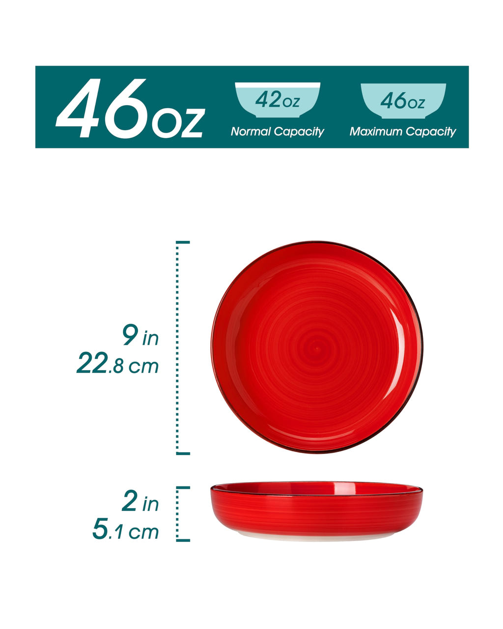 46 oz Ceramic Pasta Bowls Set of 4 N378
