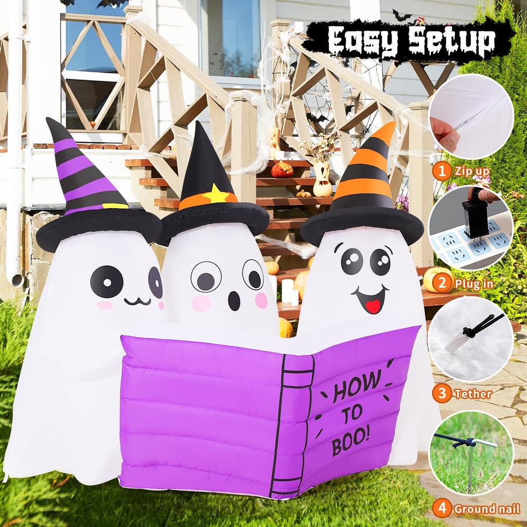 5.2FT Halloween Inflatables Ghost Outdoor Decoration with Built-in LEDs P869