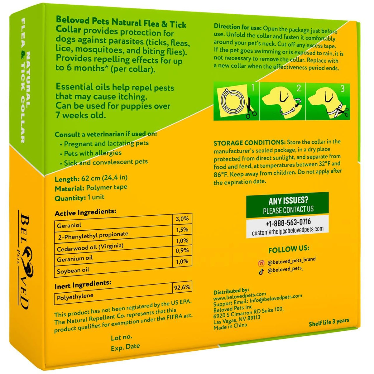 Natural Flea & Tick Collar for Dogs V192