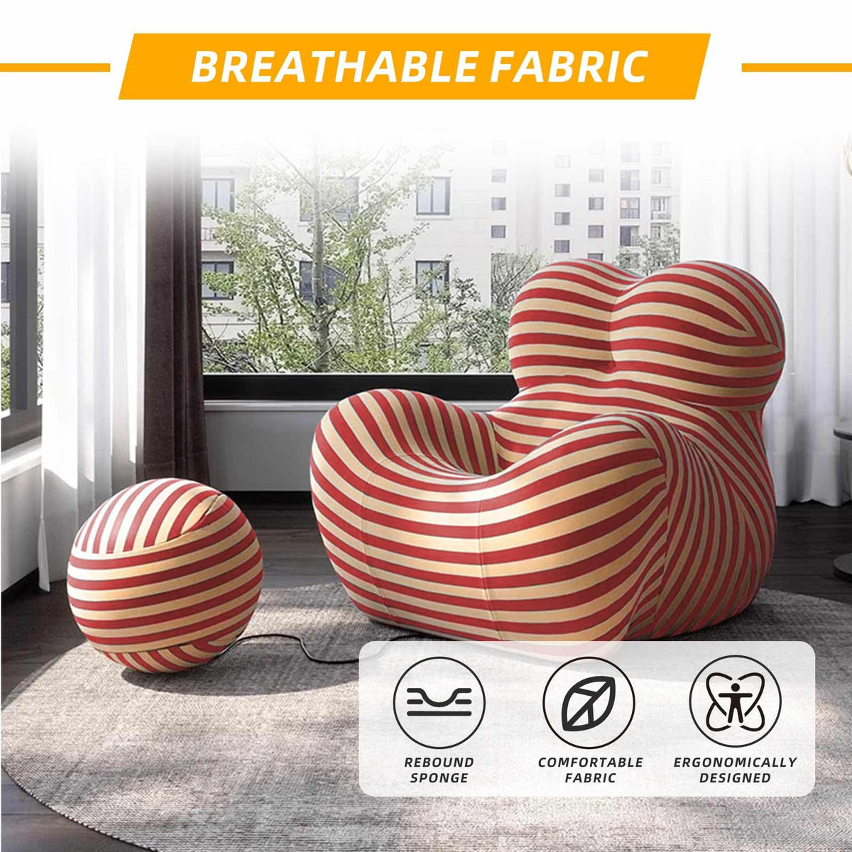 Memory Foam Bean Bag Chair with Filler Included V550