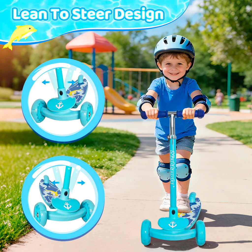 3-Wheel Toddler Kick Scooter with Light-Up Wheels H288