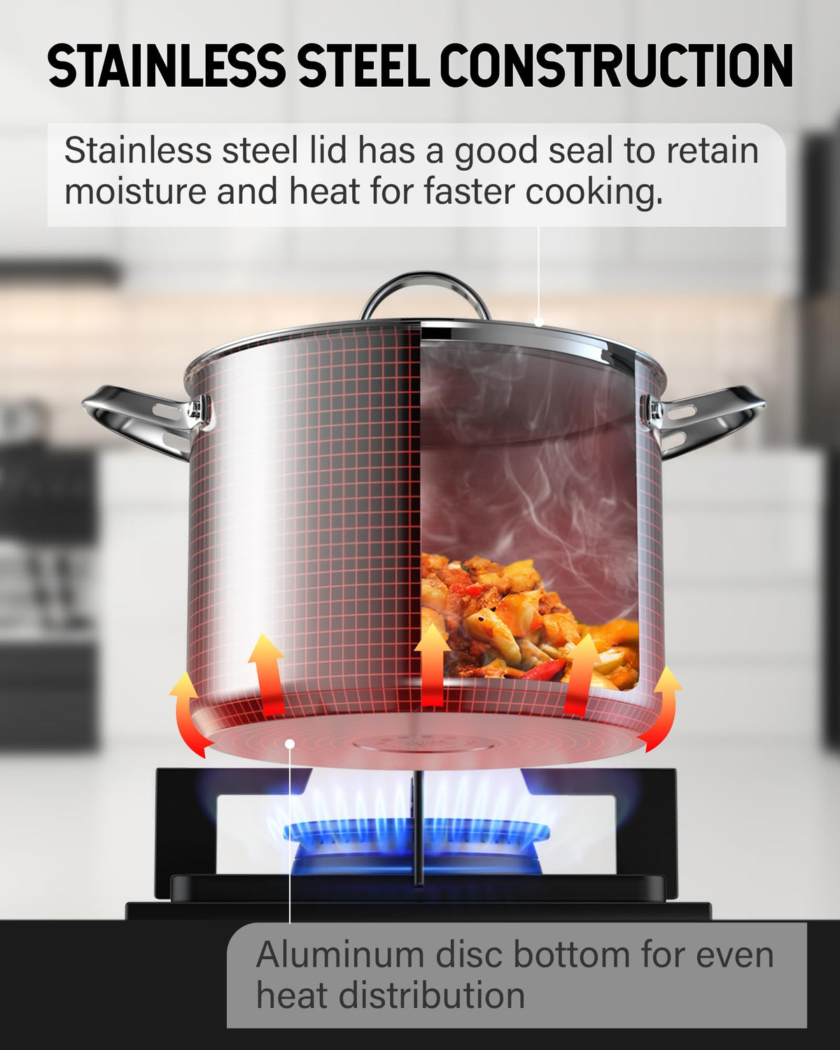 8 Quart Stainless Steel Stock Pot G401