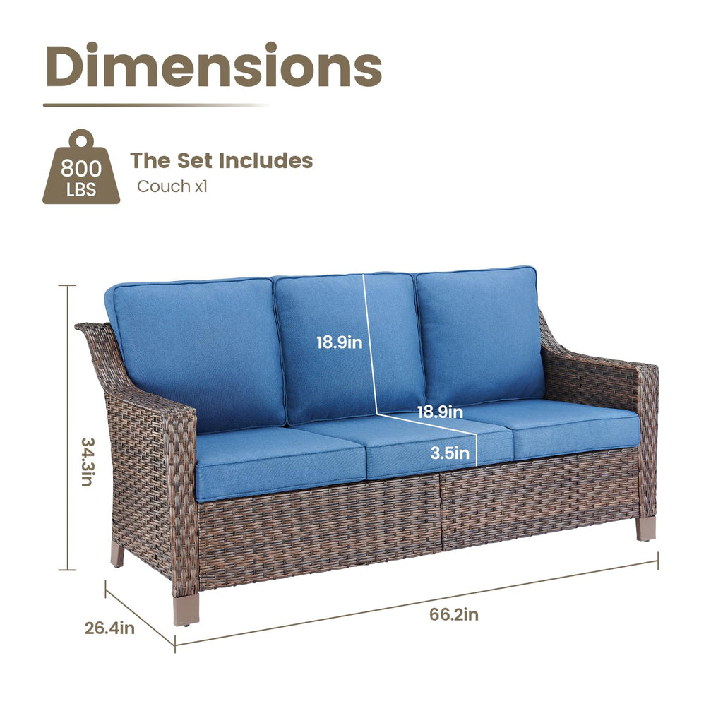 Brown PE Wicker Outdoor Sofa K51178