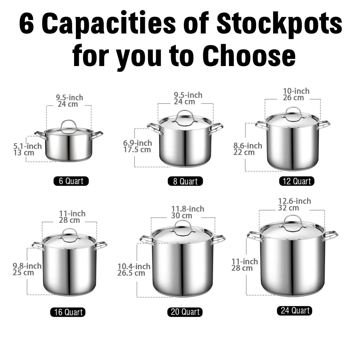 8 Quart Stainless Steel Stock Pot G401