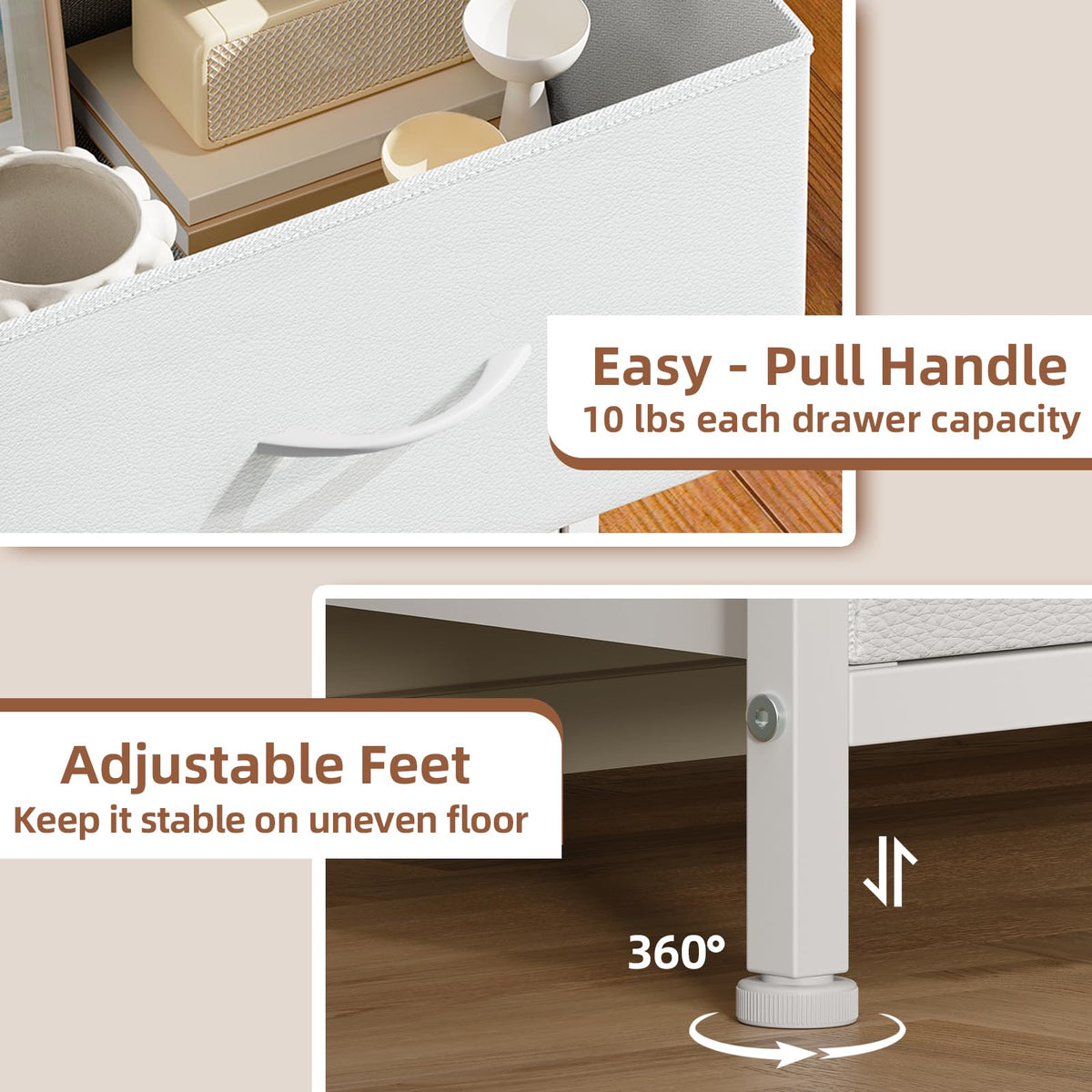 White 3 Drawer Dresser C90805