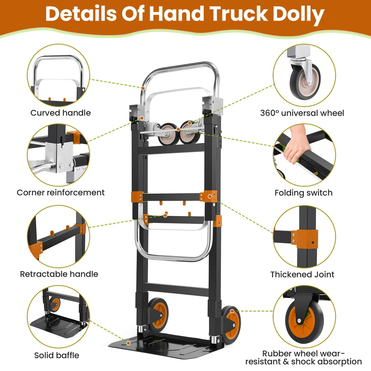 Folding Hand Truck Orange O330