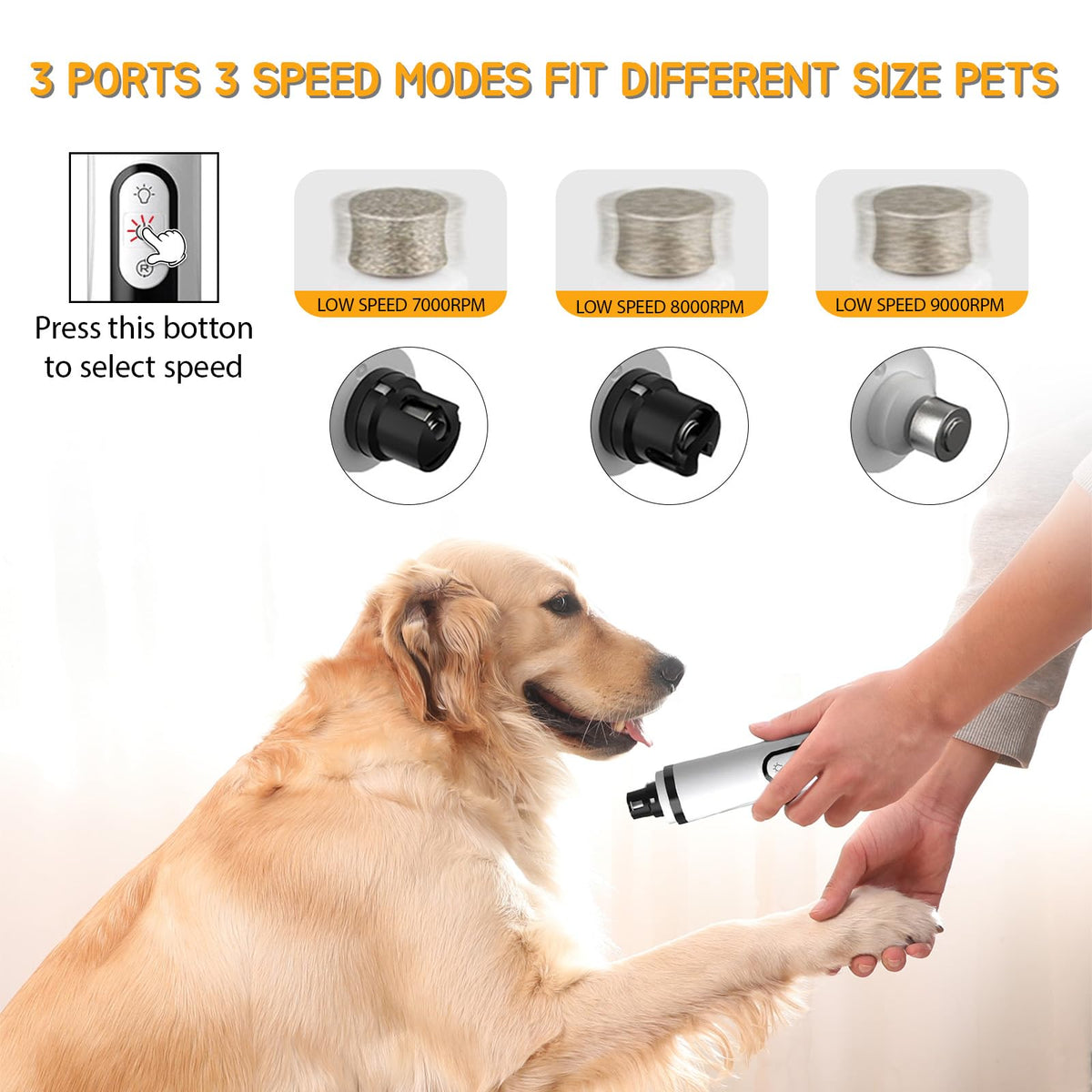 Silent Rechargeable Electric Pet Nail Grinder P716