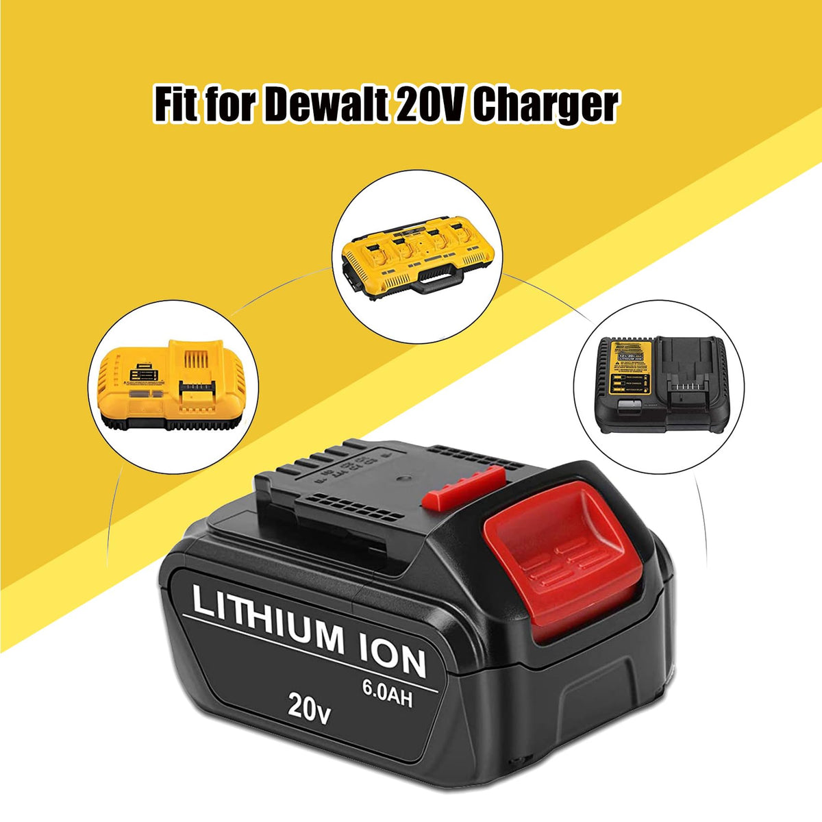 2 Pack 6.0Ah Replace Battery for 20V MAX Cordless Power Tools Z65888