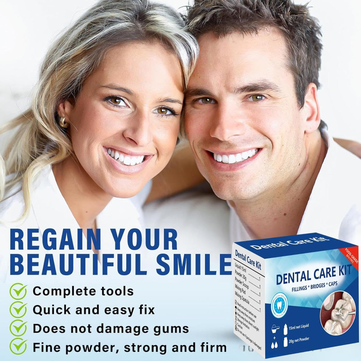 Temporary Teeth Replacement Zinc Oxide Eugenol Dental Kit 4 Pcs A888376