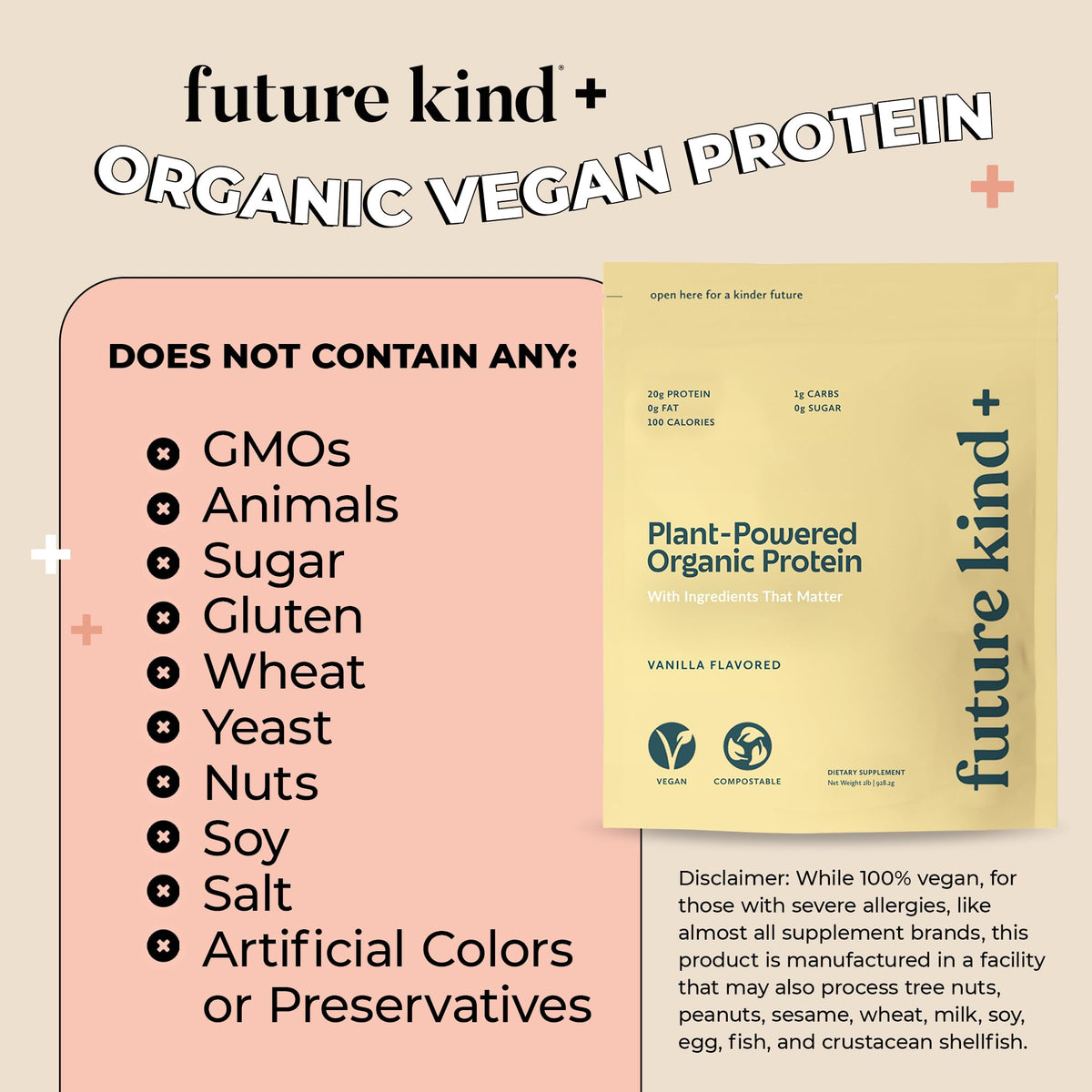 Vegan Protein Powder Vanilla 34 Servings K7361