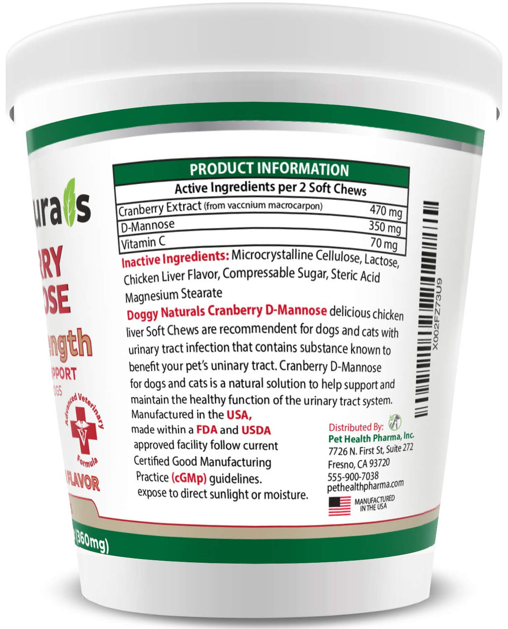 Cranberry D-Mannose Soft Chew 11.4 oz 120 Count P6508