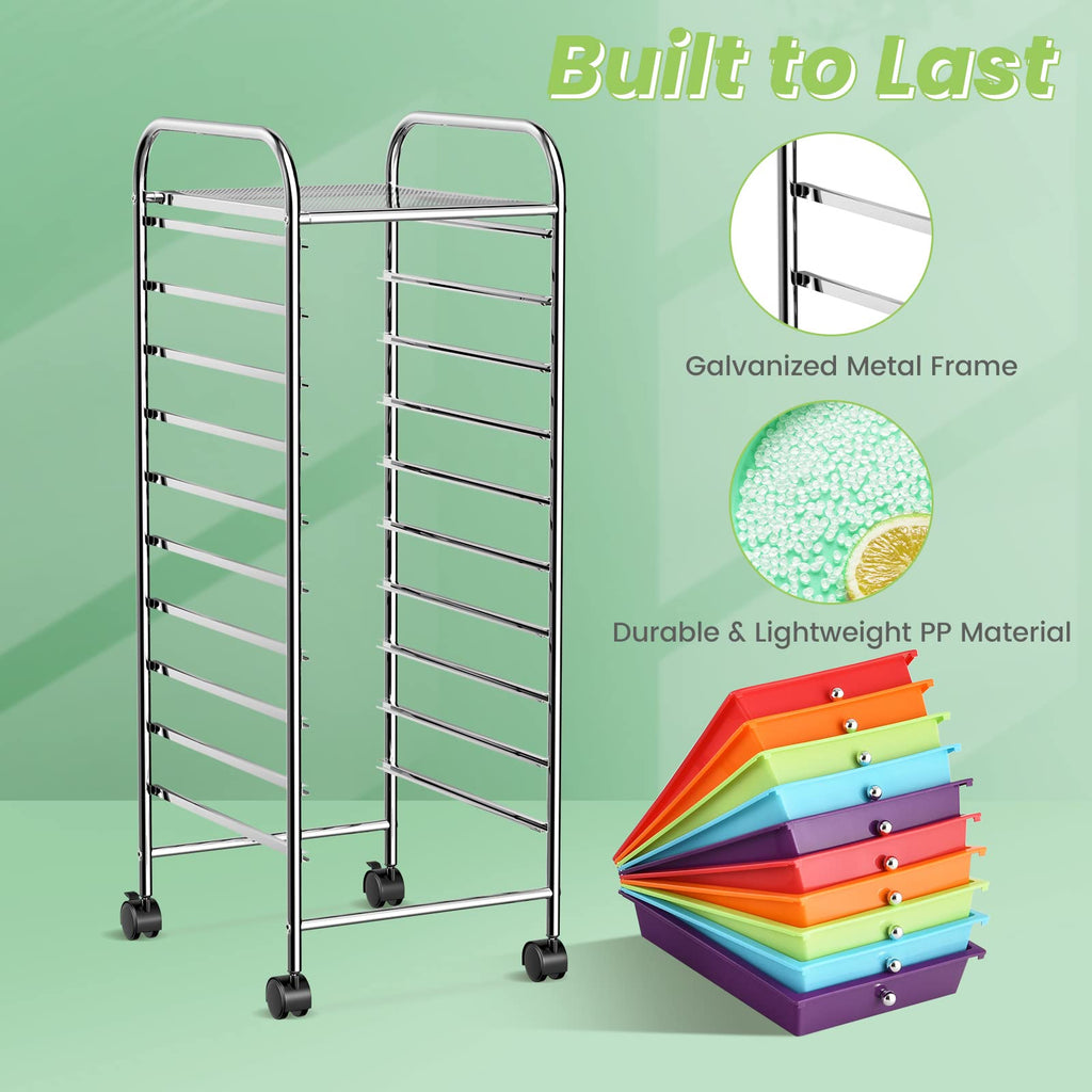 10 Drawer Rolling Storage Cart B107564