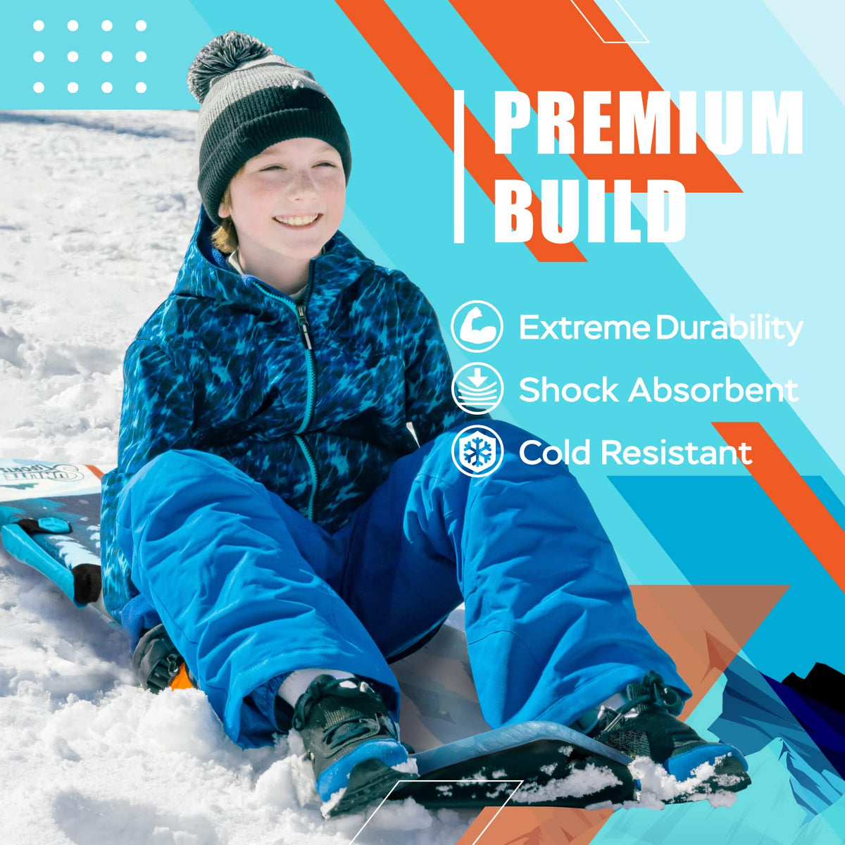 45” Foldable Foam Snow Sled with Handles U96618