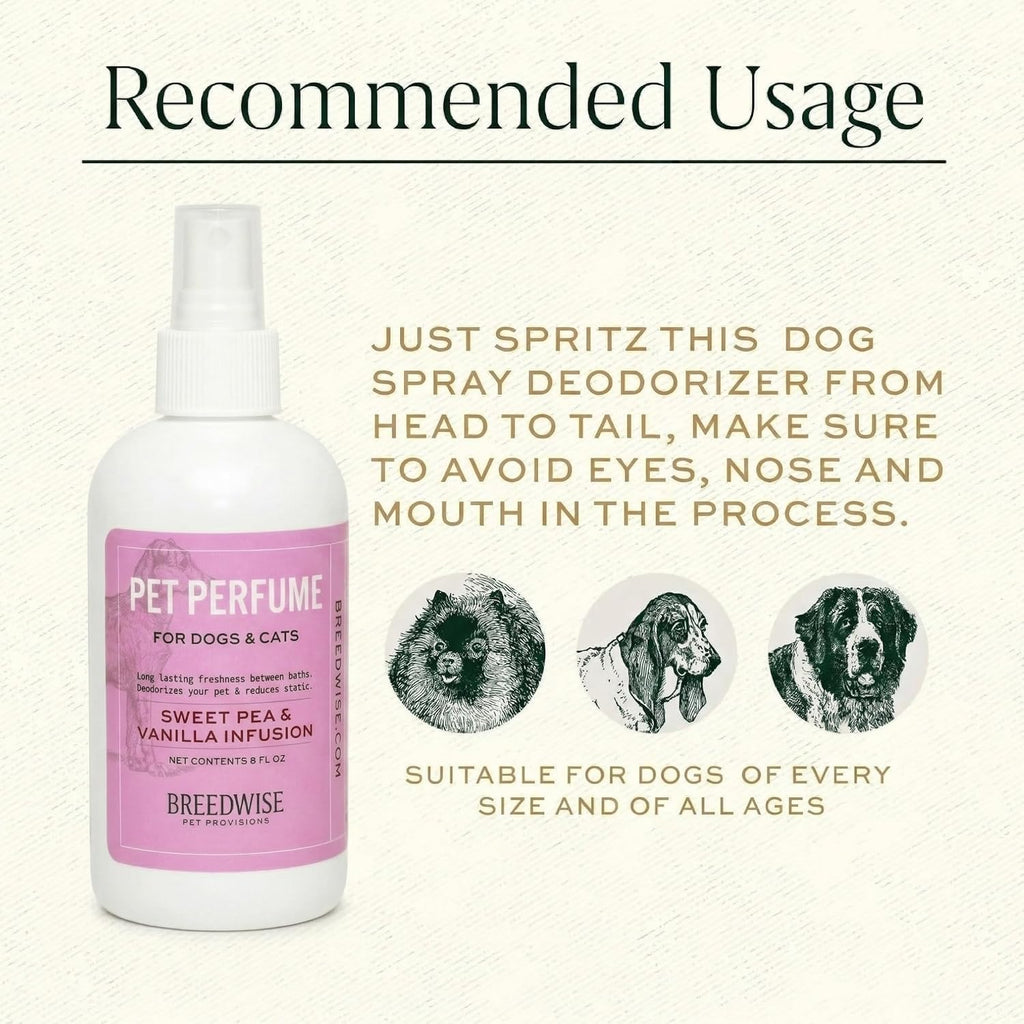 Sweet Pea & Vanilla Dog Perfume Spray 8 Oz B927