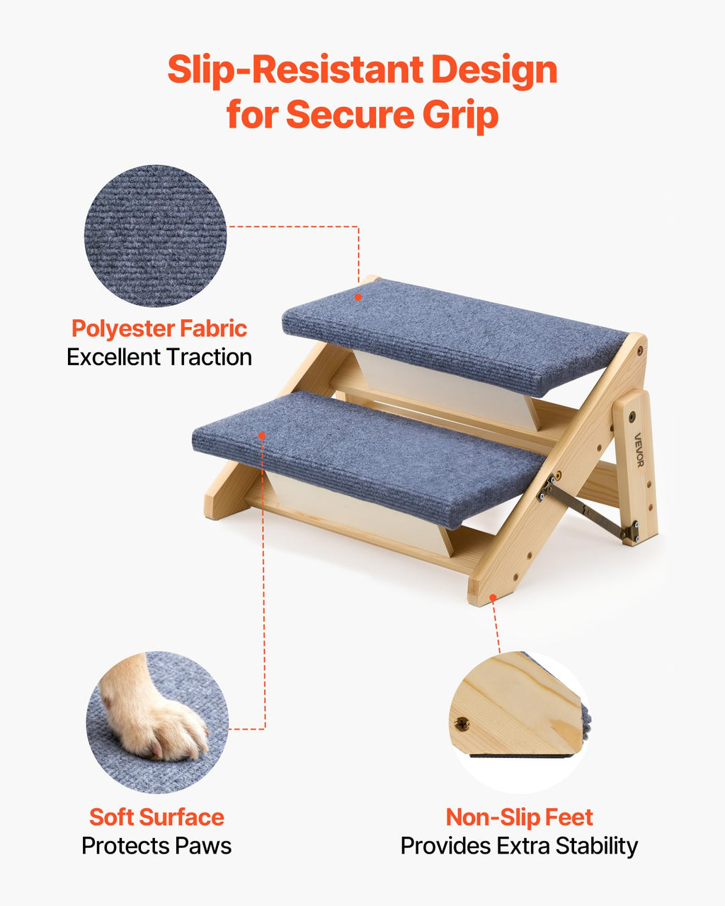 Wood 2-Step Pet Stairs J15164