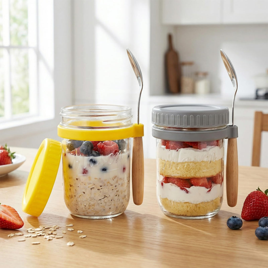16oz 6-Pack Wide Mouth Glass Mason Jars with Airtight Lids A27921