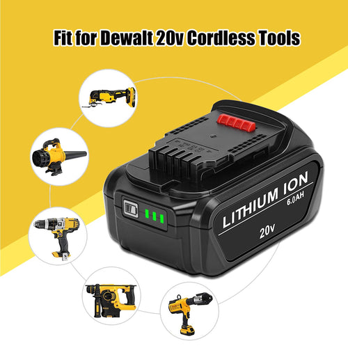 2 Pack 6.0Ah Replace Battery for 20V MAX Cordless Power Tools Z65888