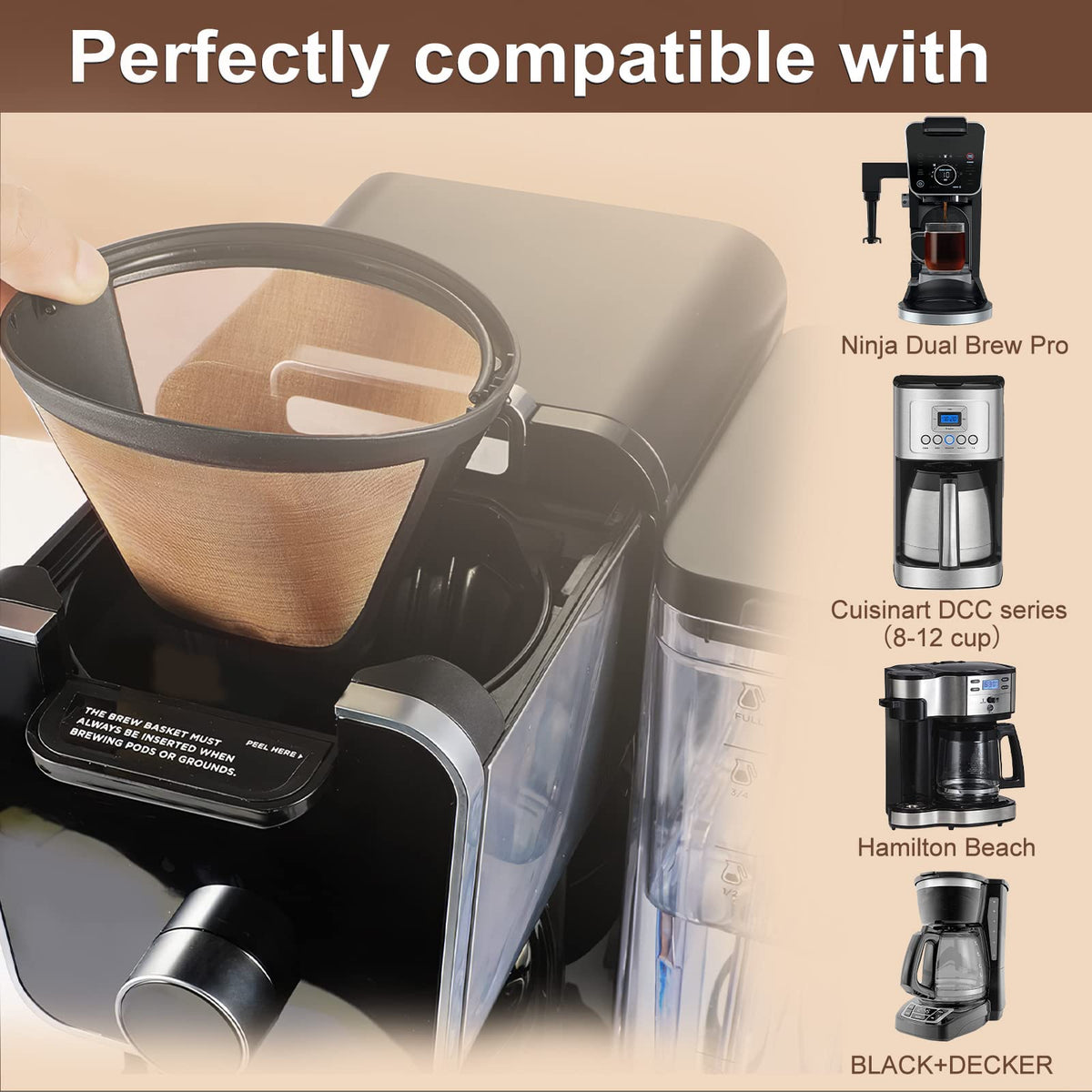 Reusable Cone Coffee Filters #4, 2-Pack 8-12 Cup S749686