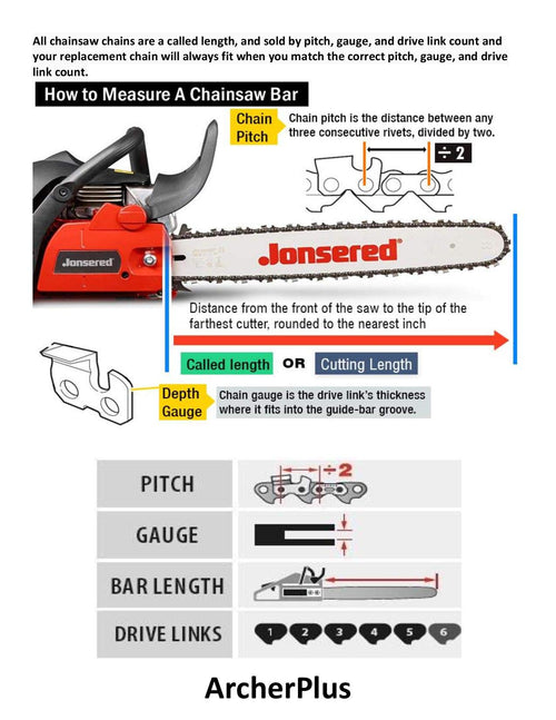 24" Chainsaw Chain 3/8" .050 81DL Chisel Skip Tooth V136663