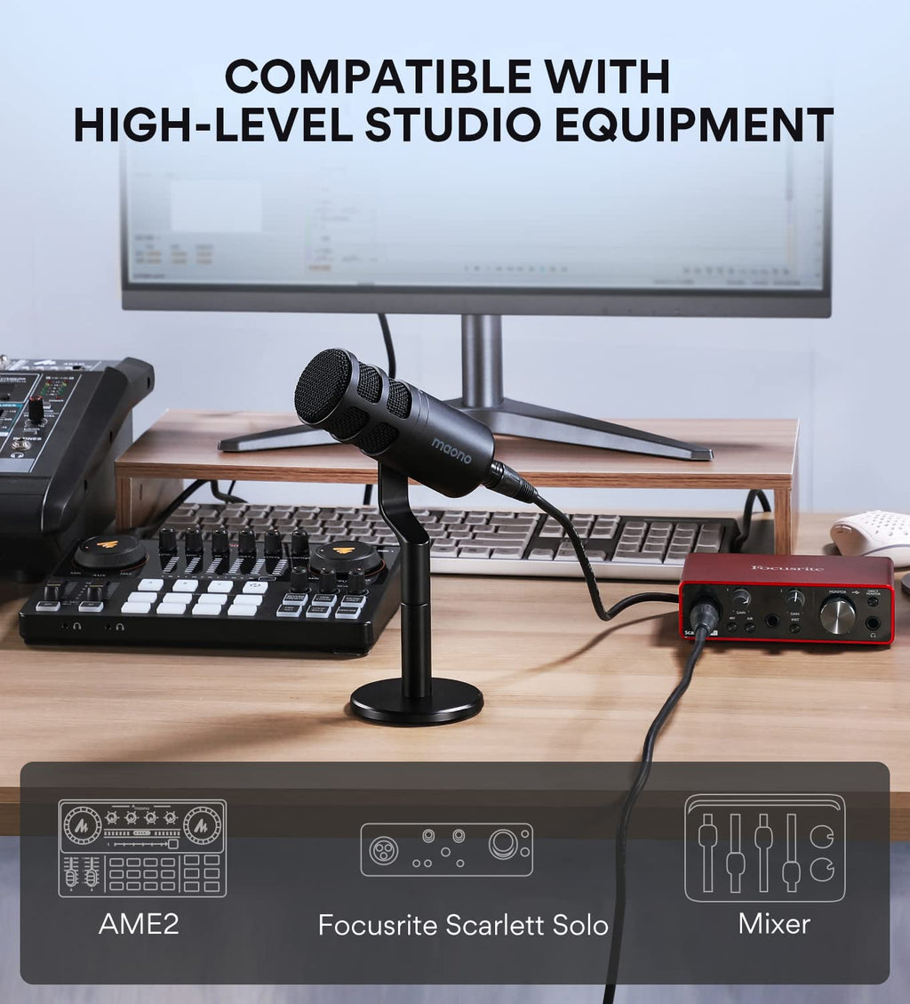 XLR Podcast Microphone, Cardioid Dynamic Metal Desk Mic P5986