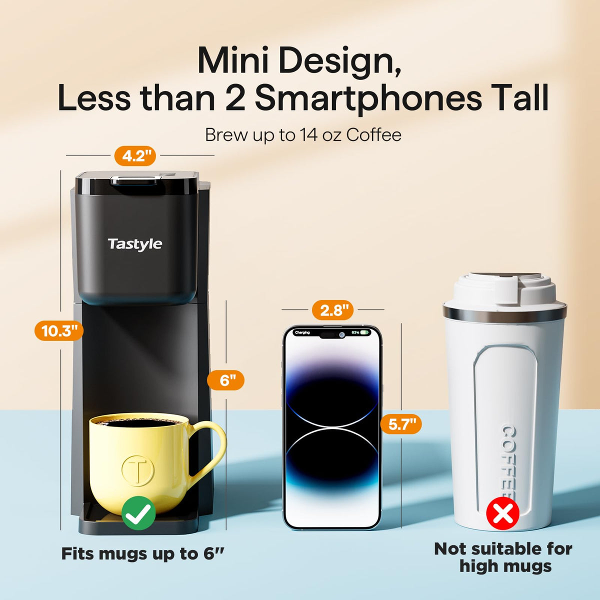 Mini Single Serve Hot and Iced Coffee Maker J2256
