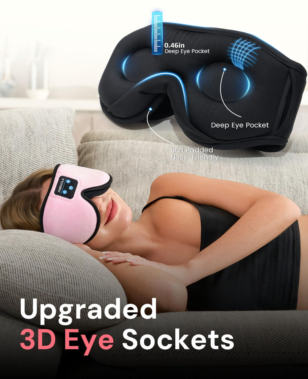 Bluetooth Sleep Mask with Wireless Headphones P30374