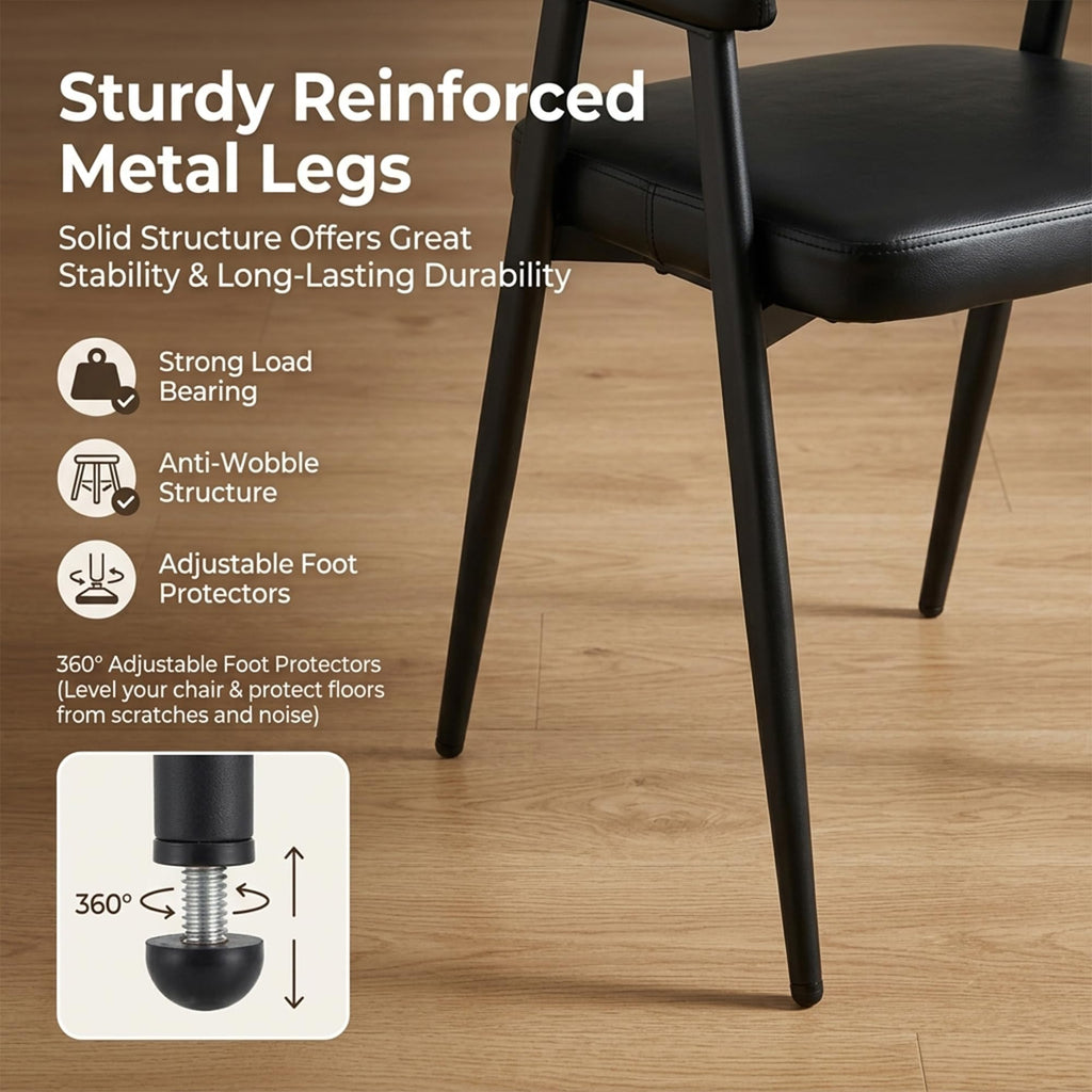 Black Faux Leather Dining Chairs Set of 6 R6710