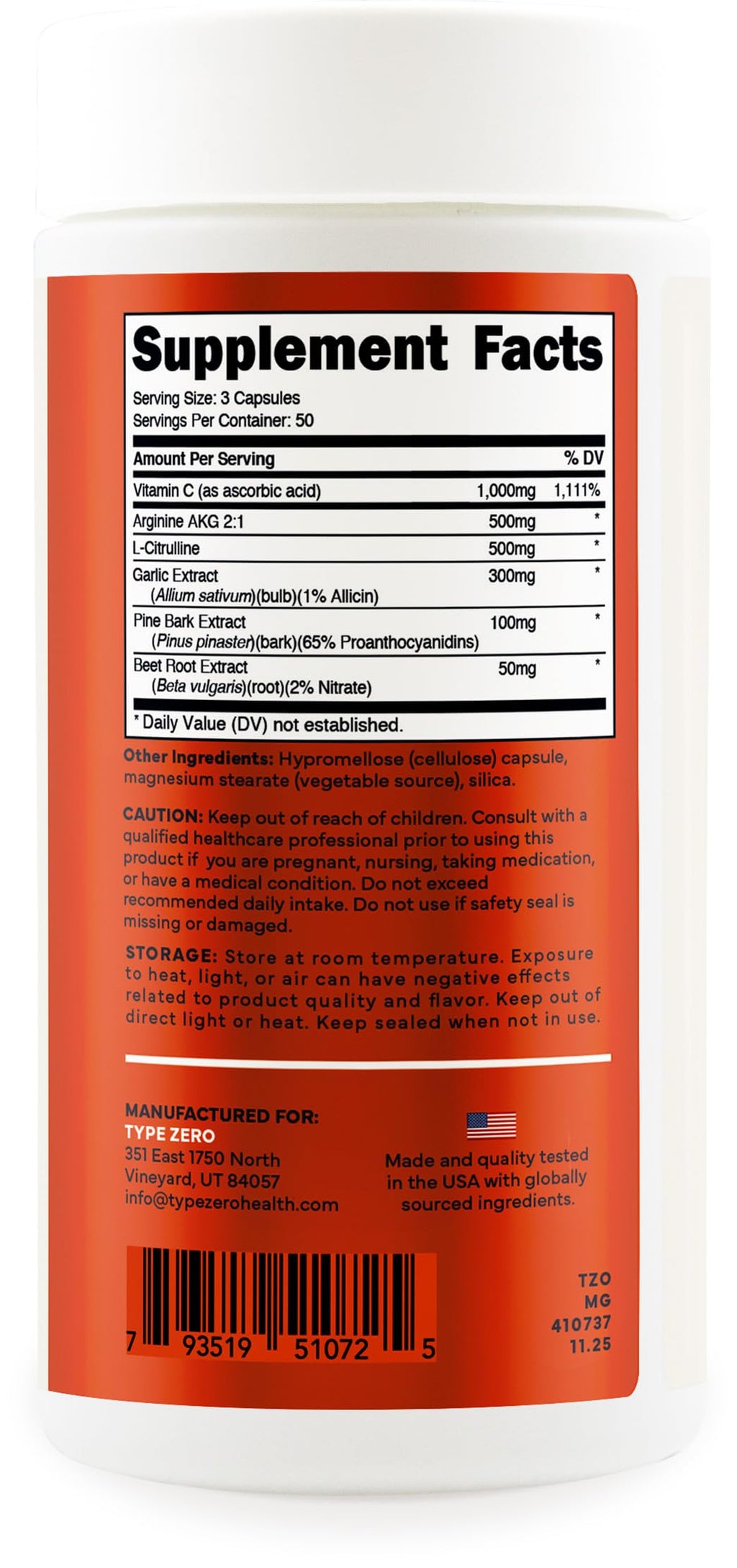 Nitric Oxide Booster 150 Veggie Capsules Y3879