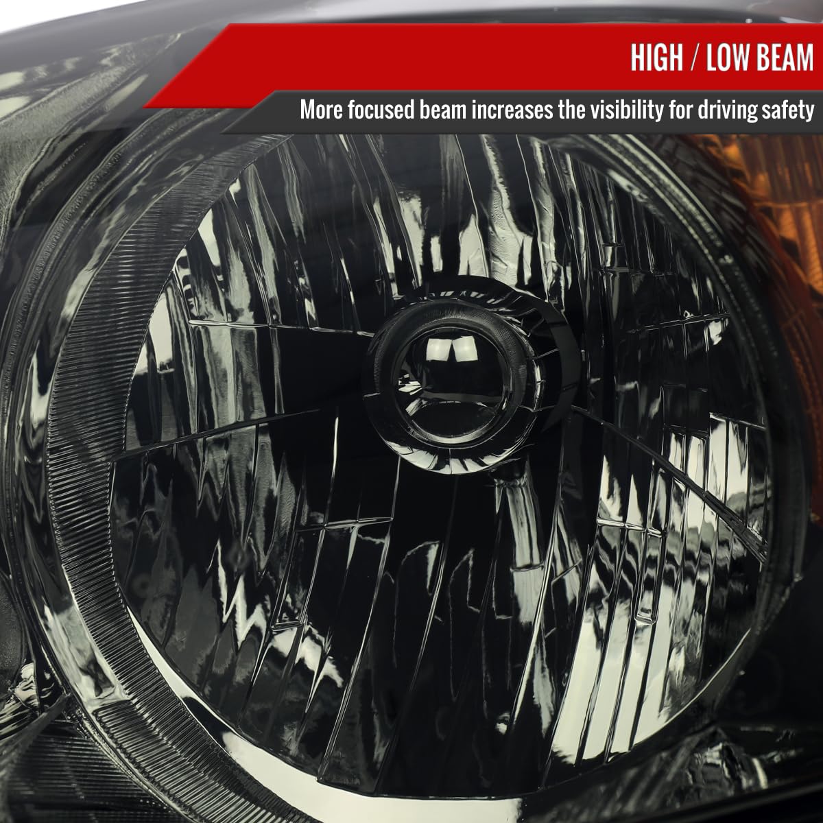 Chrome Housing Smoke Lens Headlights K9930