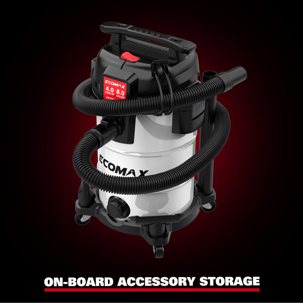 8 Gallon Stainless Steel Wet and Dry Shop Vacuum F573145